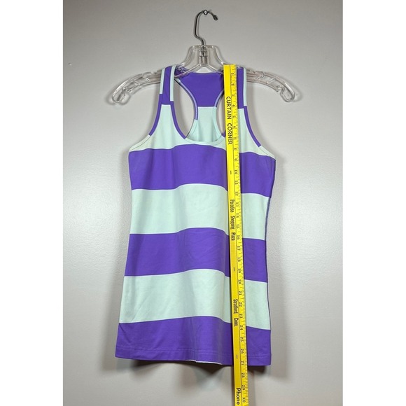 Lululemon Cool Racerback
Bold Stripe Power Purple, Seafoam, Size 8 - Picture 5 of 5